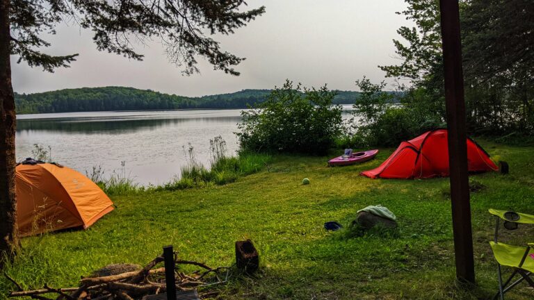 peaceful campsite on the lake