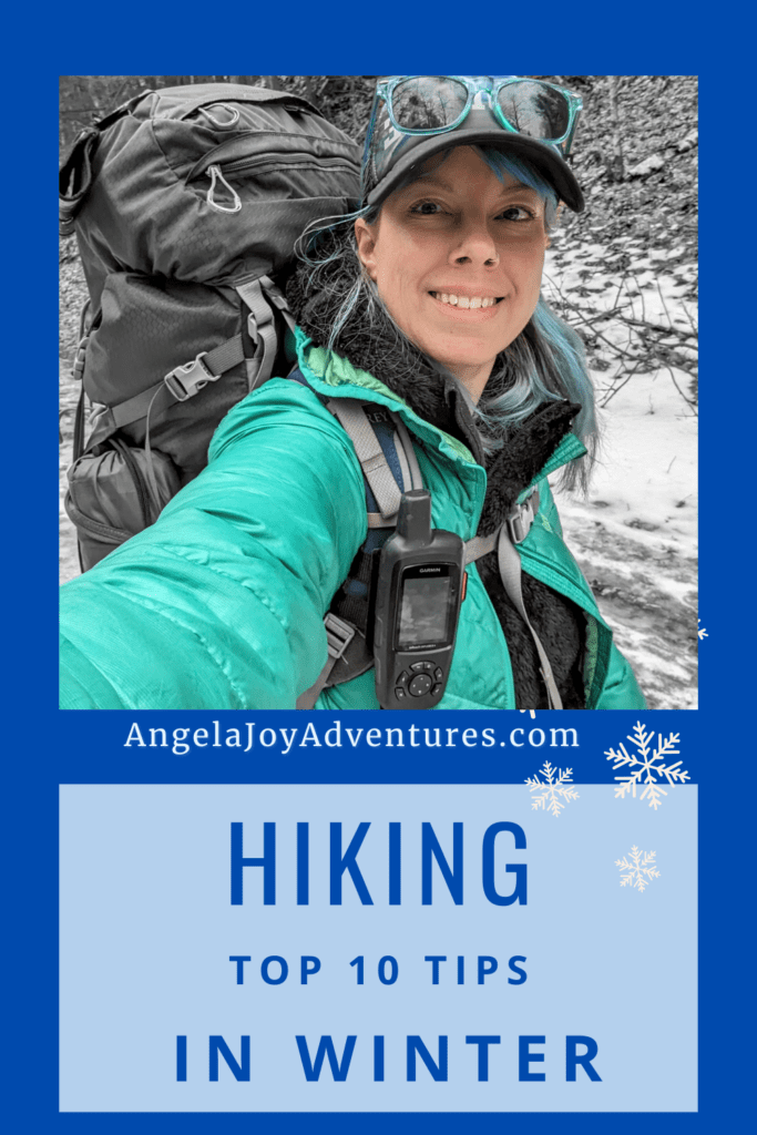 Graphic showing Top 10 Tips for Hiking in Winter
