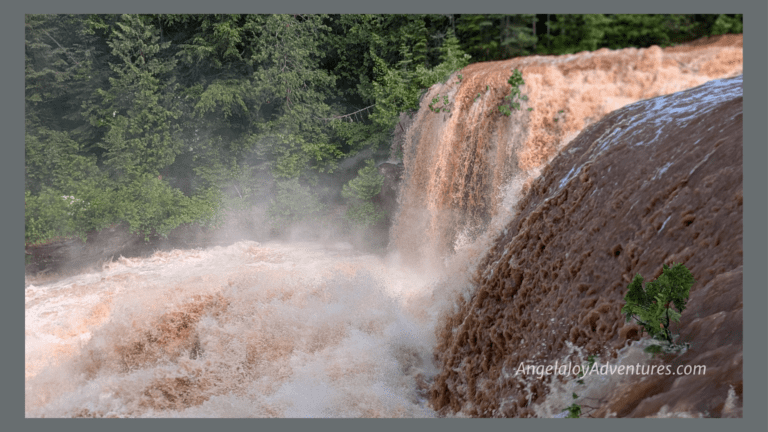 A rushing waterfall in Upper Michigan