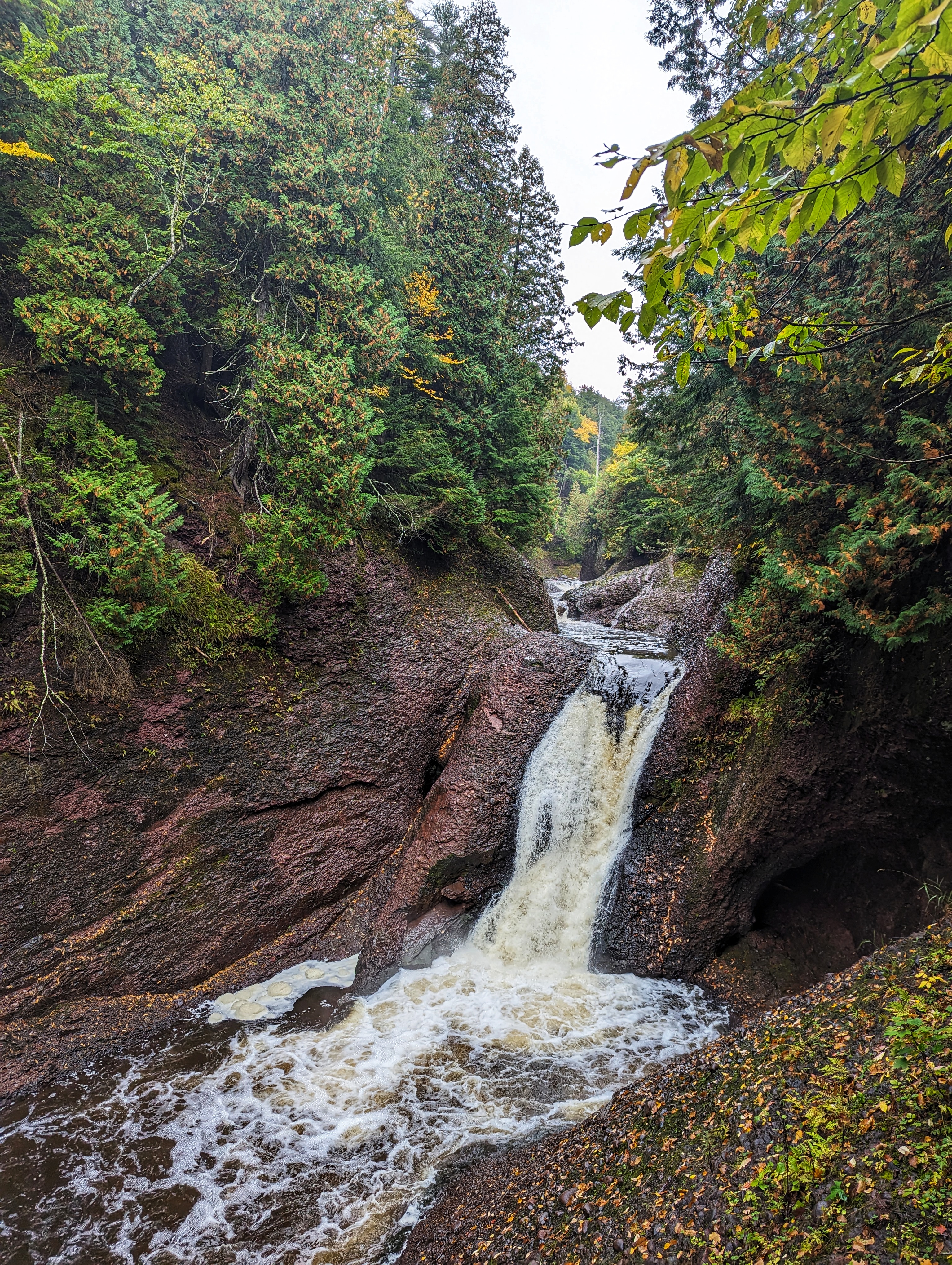 Gorge Falls part of the Black River Falls in Upper Peninsula of Michigan
